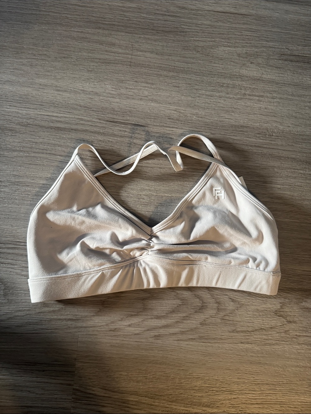 Wireless Light Cream Bralette — Soft Support Sports Bra